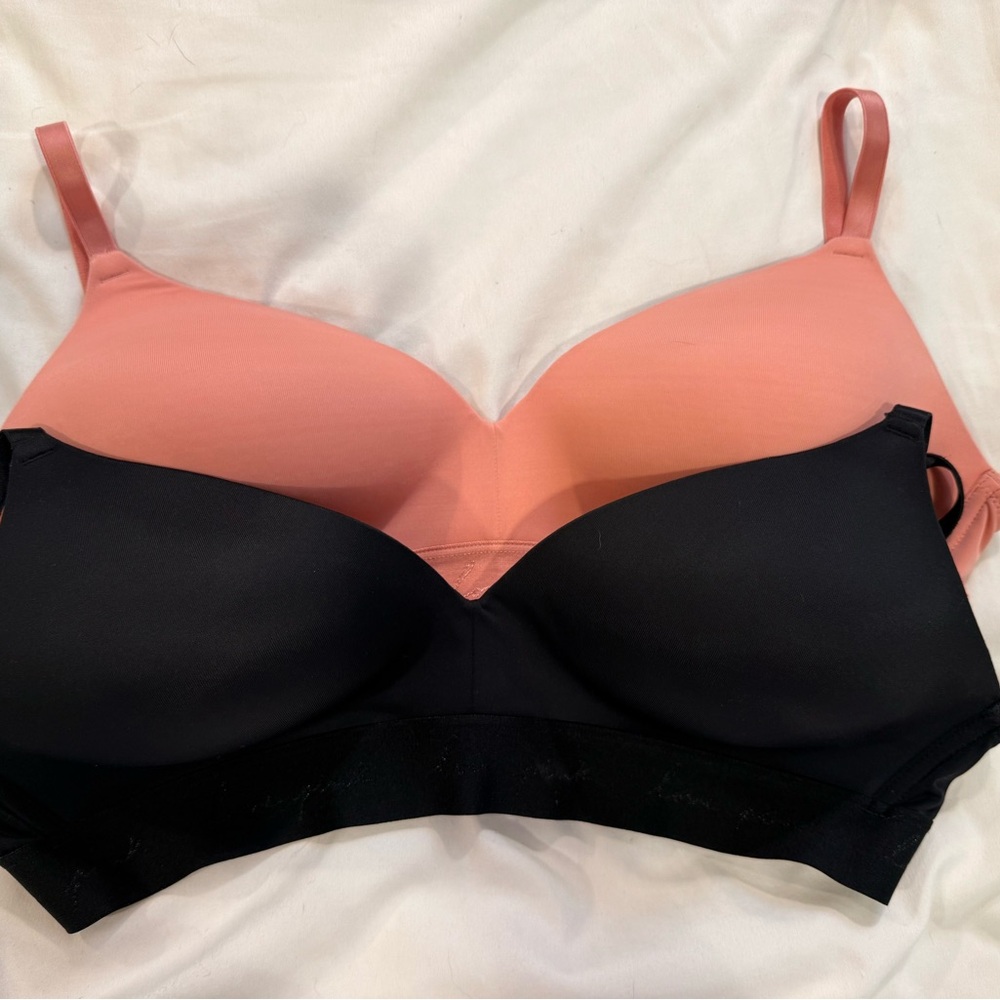 PINK Victoria's Secret Black and Coral Bras